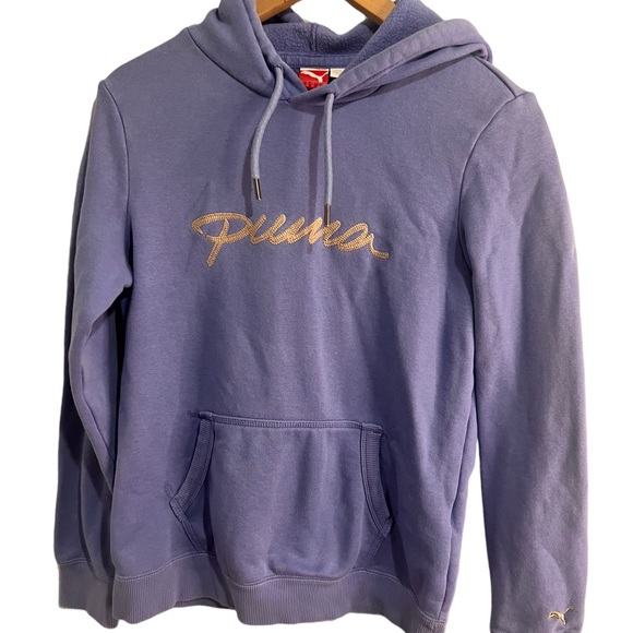 Light Blue Periwinkle PUMA Women’s Medium High End Thick Hoodie - Picture 6 of 8
